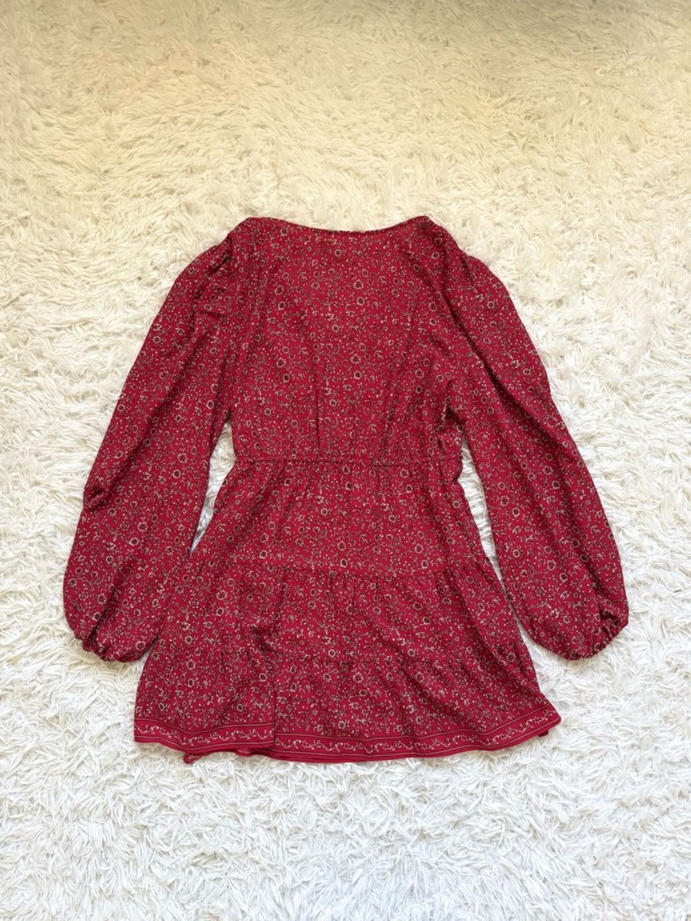 Max Studio Burgundy Floral Midi Dress - Picture 5 of 6